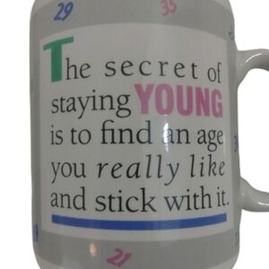 Hallmark Shoebox Greetings Funny Secret To Staying Young Coffee Mug Cup Glass